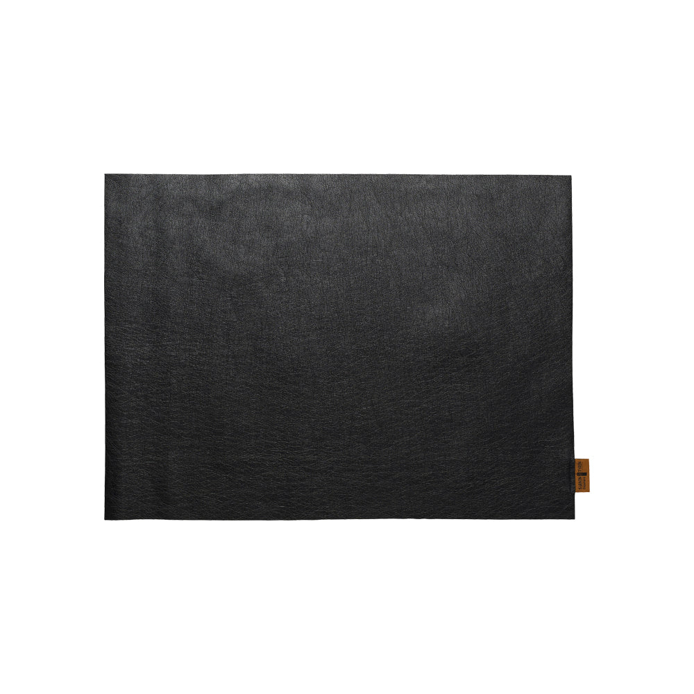 Sort Dækkeserviet - læder look - 45x33 cm